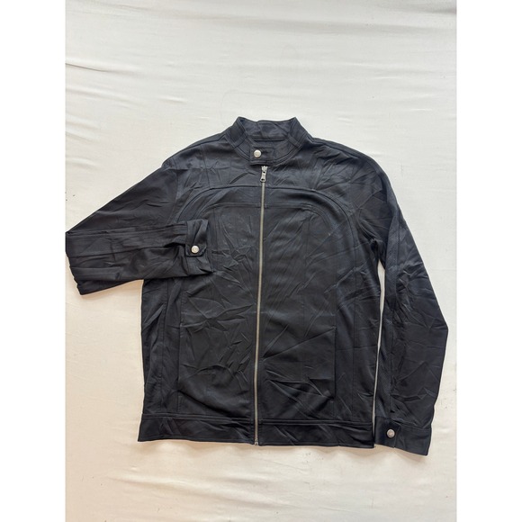 Express Other - Express Mens Black Moto Cafe Racer Jacket Full Zip Snap Collar Size Large
